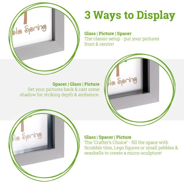 Nicola Spring 10" X 10" 3D Deep Box Photo Frame - With 6" X 6" Mount