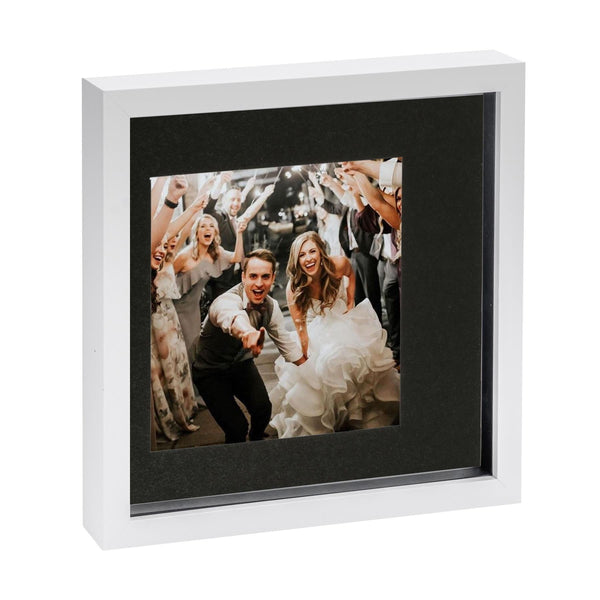 nicola spring 10" x 10" White 3D Box Photo Frame - with 6" x 6" Mount