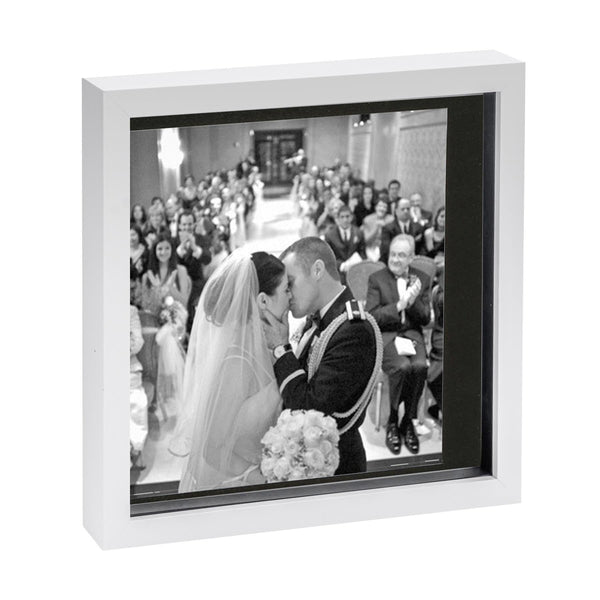 nicola spring 10" x 10" White 3D Box Photo Frame - with 8" x 8" Mount