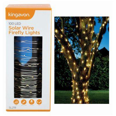 nicola spring 100 LED Warm Solar Wire Firefly Lights Set