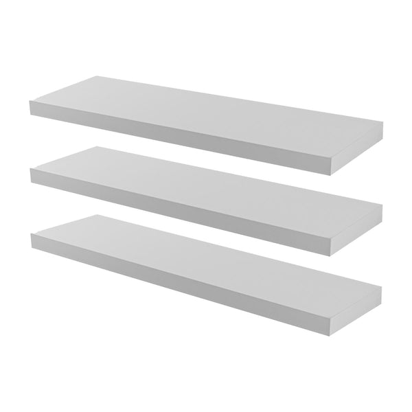 nicola spring 100cm White Modern Floating Shelves - Pack of Three