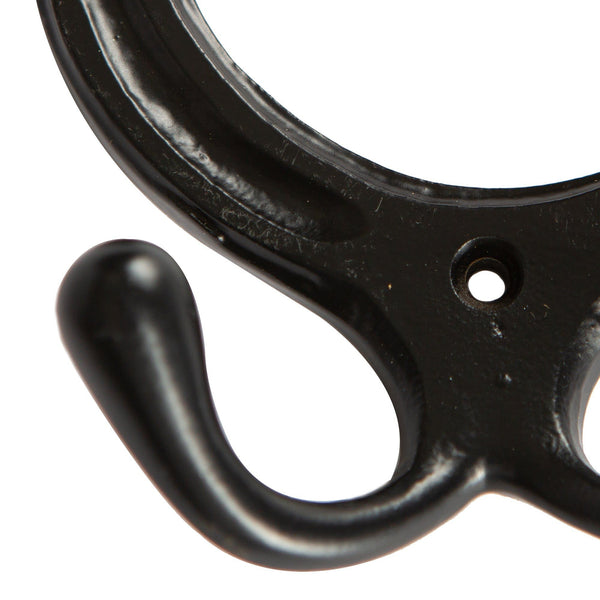 Nicola Spring 100mm X 110mm Black Horse Shoe Double Coat Hook