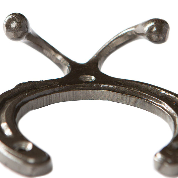 Nicola Spring 100mm X 110mm Raw Horse Shoe Double Coat Hook