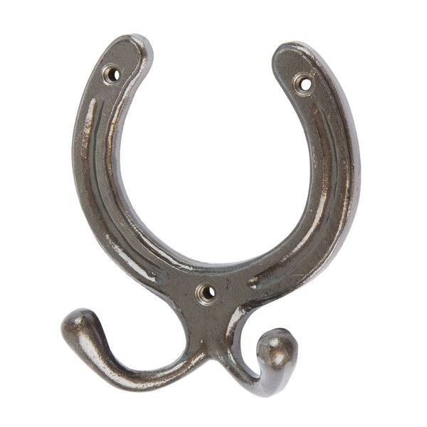 nicola spring 100mm x 110mm Raw Horse Shoe Double Coat Hook