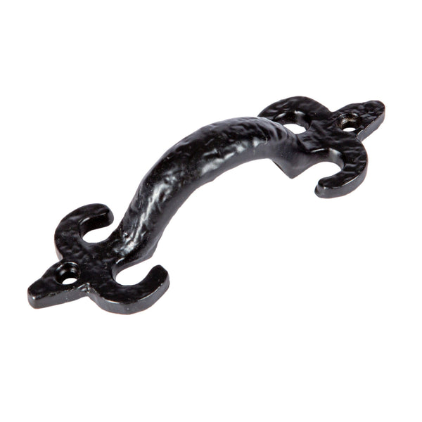 nicola spring 105mm Black Antique Fleur De Lis Door Handle