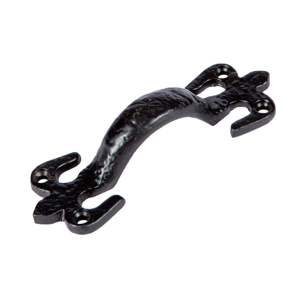 nicola spring 105mm Black Rustic Fleur De Lis Door Handle
