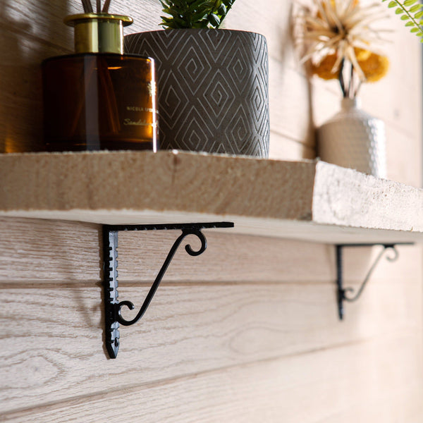 Nicola Spring 105mm Notched Scroll Iron Shelf Bracket