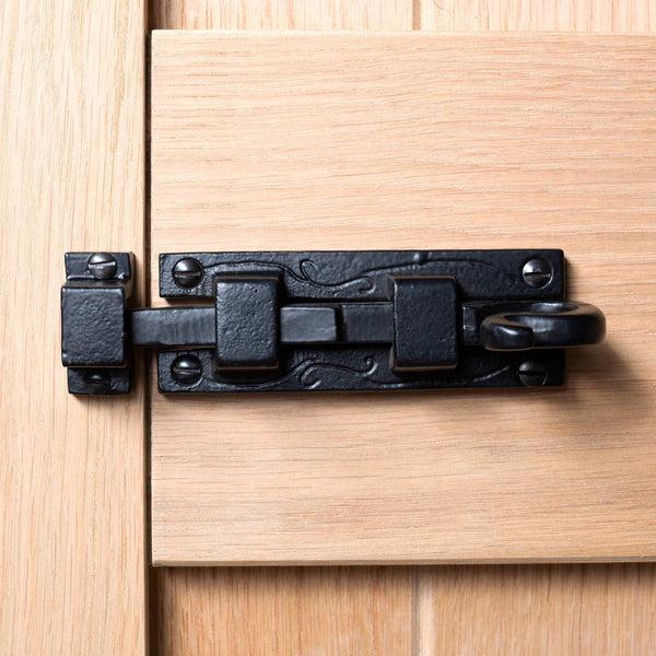 Nicola Spring 110mm Black Straight Shepherd's Crook Surface Bolt