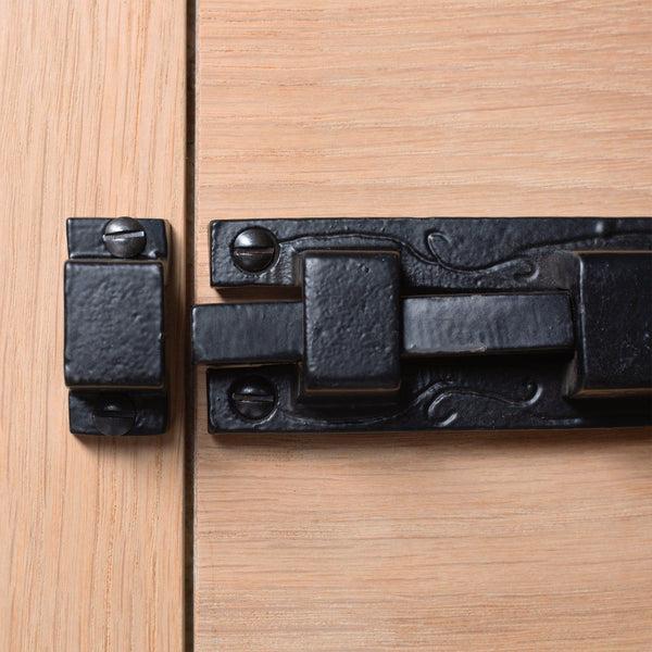 Nicola Spring 110mm Black Straight Shepherd's Crook Surface Bolt