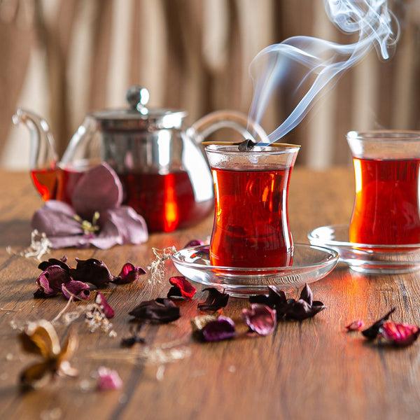 Nicola Spring 115ml Klasik Glass Turkish Tea Cups & Saucers - 6 Sets