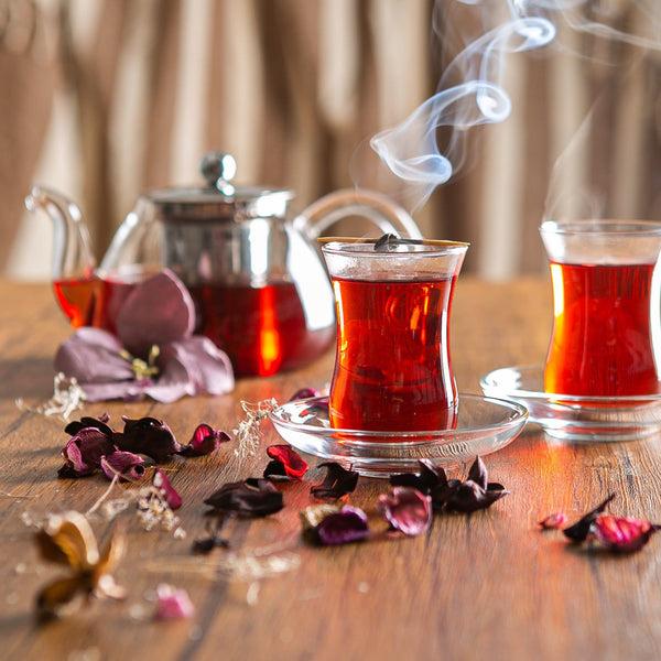 Nicola Spring 115ml Klasik Glass Turkish Tea Cups & Saucers - 6 Sets