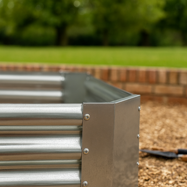 Nicola Spring 120cm X 120cm Square Galvanised Steel Raised Garden Bed