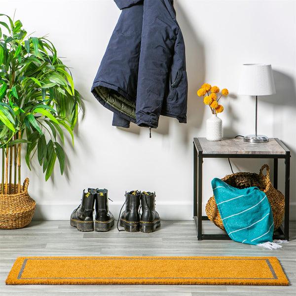 Nicola Spring 120cm X 40cm Grey Inset Coir Double Door Mat