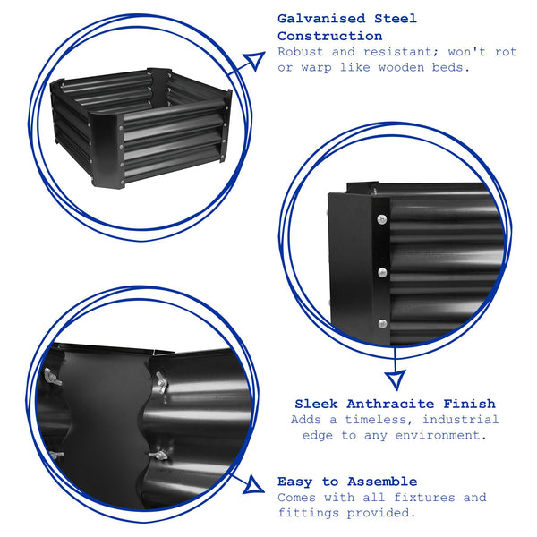 Nicola Spring 120cm X 60cm Semicircular Galvanised Steel Raised Garden Bed