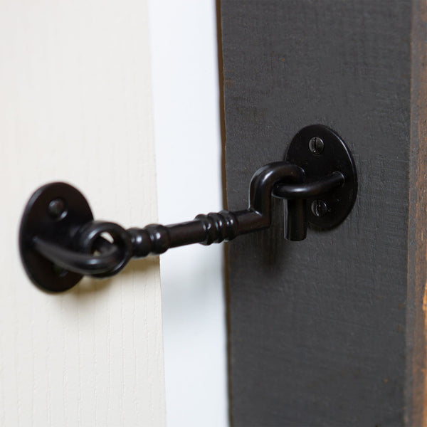 Nicola Spring 125mm Black Ornate Cabin Hook And Eye