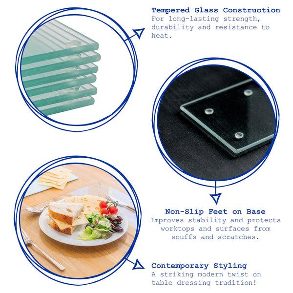 Nicola Spring 12pc 40cm X 30cm Glass Placemats & Coasters Set