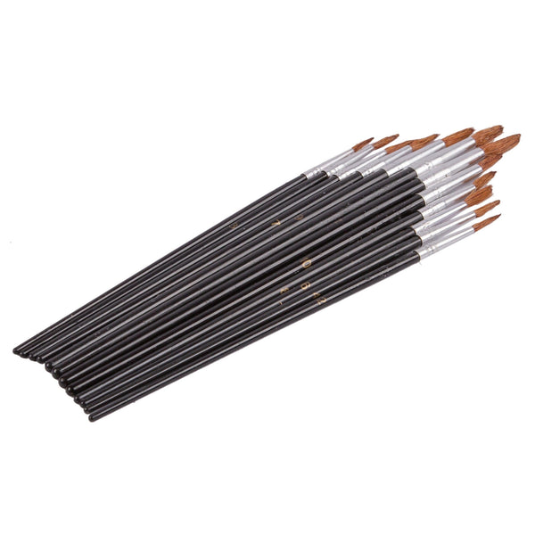 nicola spring 12pc Black Wooden Artist's Paint Brush Set