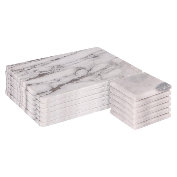 nicola spring 12pc Marble Placemats & Square Coasters Set