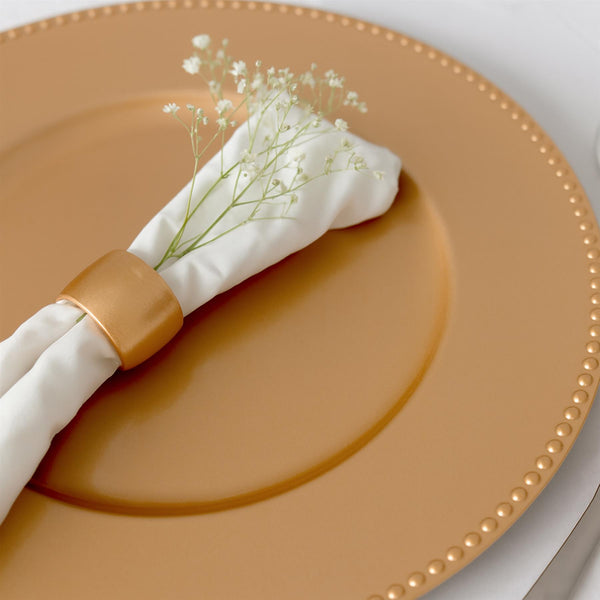 Nicola Spring 12pc Round Beaded Charger Plates Set - 33cm