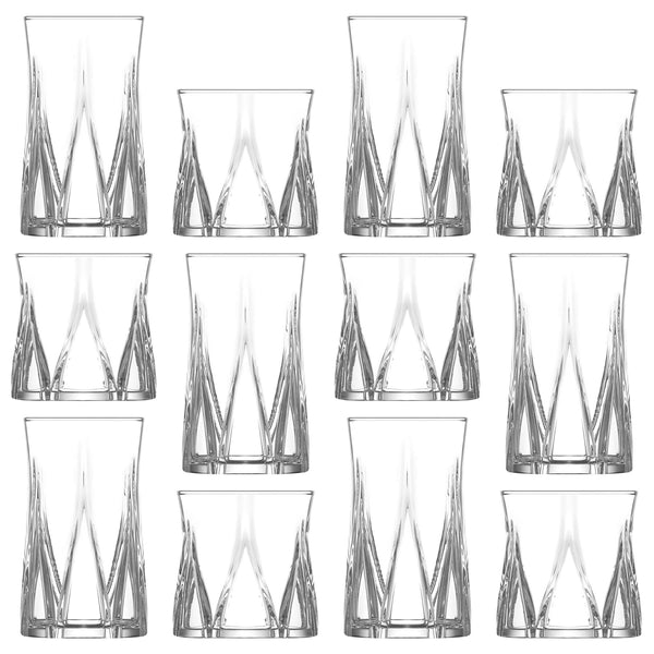 nicola spring 12pc Zoey Glass Tumbler Set - 300ml/380ml