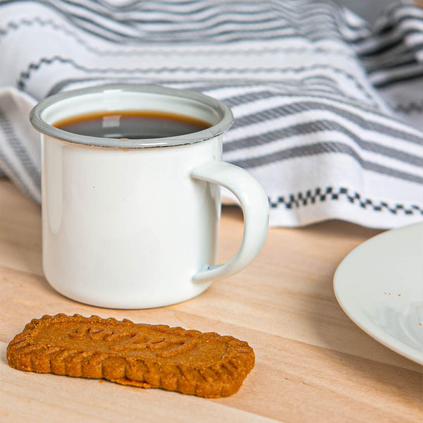 Nicola Spring 130ml Black/Grey White Enamel Espresso Cups - Pack Of Four