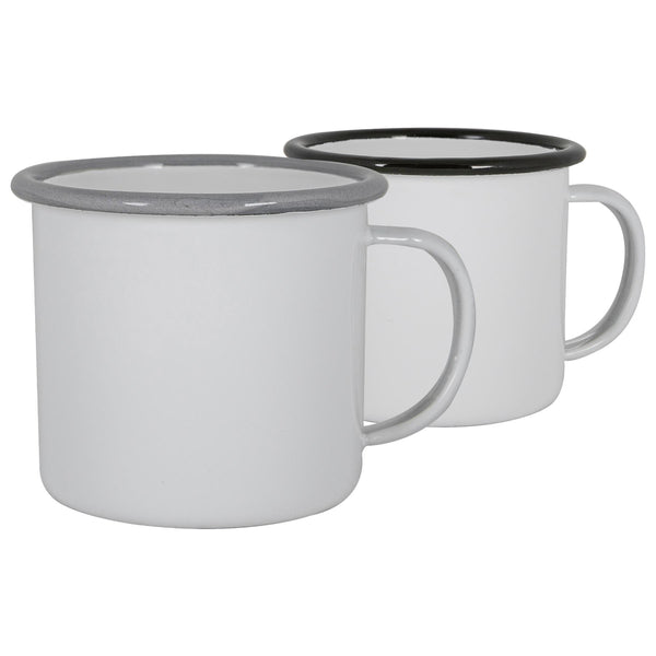 nicola spring 130ml Black/Grey White Enamel Espresso Cups - Pack of Four
