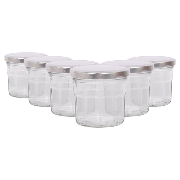 nicola spring 130ml Glass Jam Jars with Lids - Pack of 6