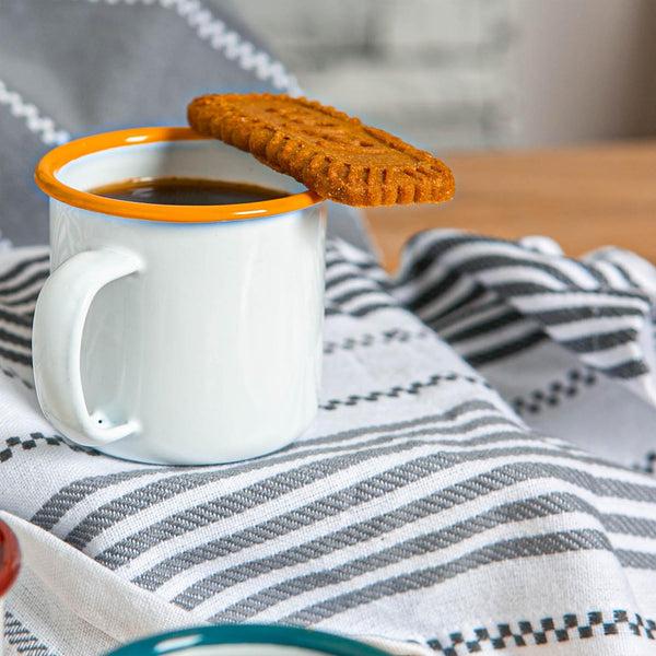 Nicola Spring 130ml White Enamel Espresso Cups - Pack Of Four