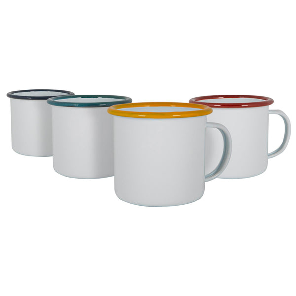 nicola spring 130ml White Enamel Espresso Cups - Pack of Four