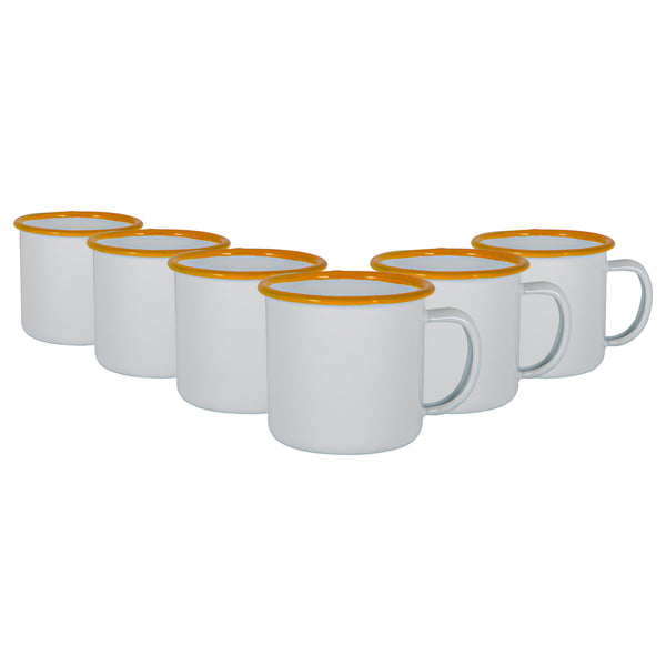 Nicola Spring 130ml White Enamel Espresso Cups - Pack Of Six