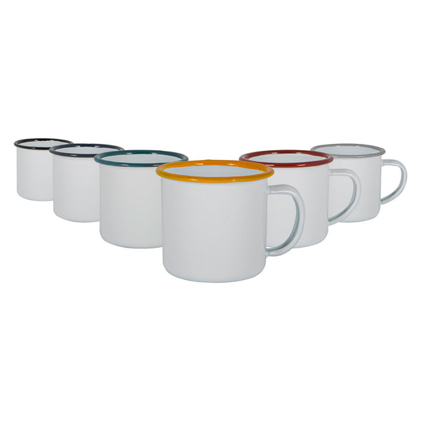 nicola spring 130ml White Enamel Espresso Cups - Pack of Six