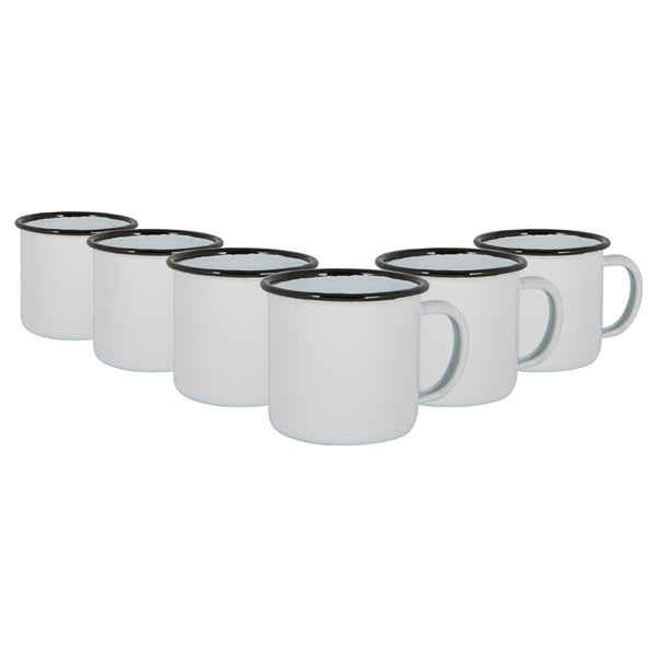 nicola spring 130ml White Enamel Espresso Cups - Pack of Six