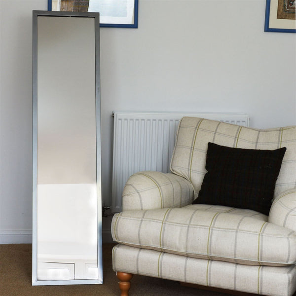 Nicola Spring 137cm X 35.5cm Silver Square Full-Length Mirror