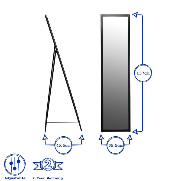 Nicola Spring 137cm X 35.5cm Silver Square Full-Length Mirror