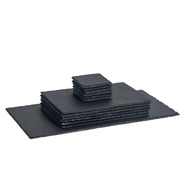 nicola spring 13pc Black Rectangle Slate Placemats Set