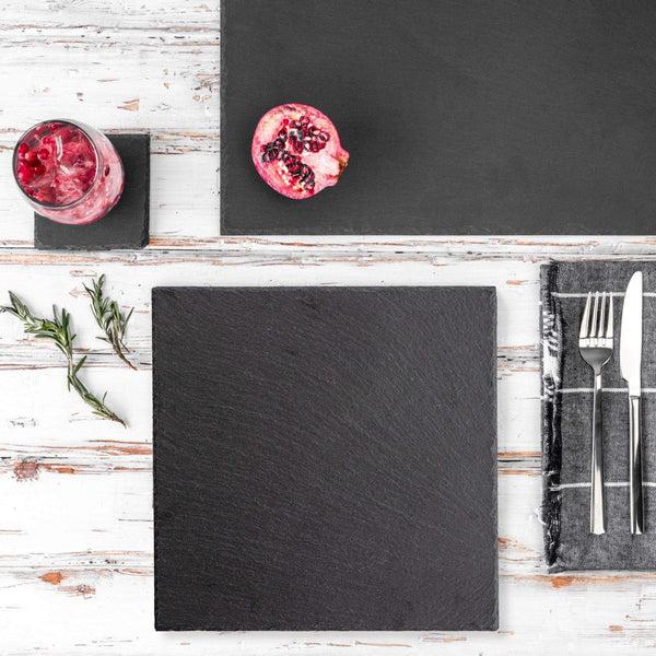 Nicola Spring 13pc Black Square Slate Placemats Set