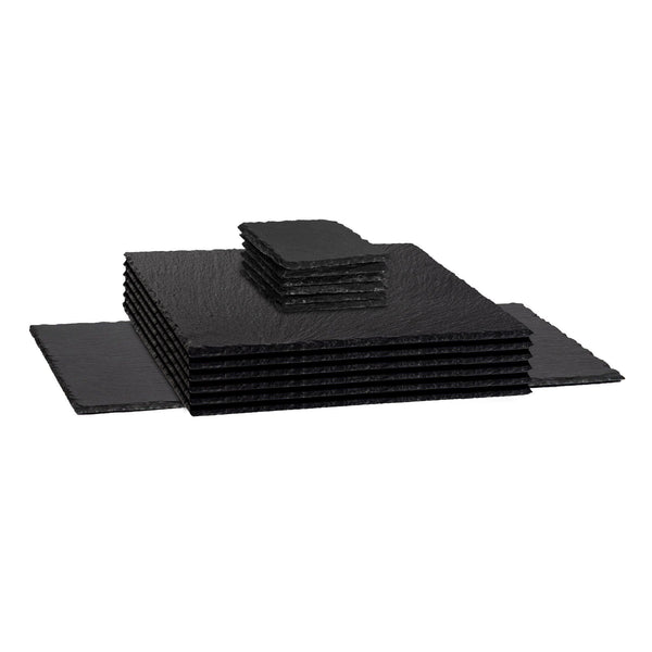 nicola spring 13pc Black Square Slate Placemats Set