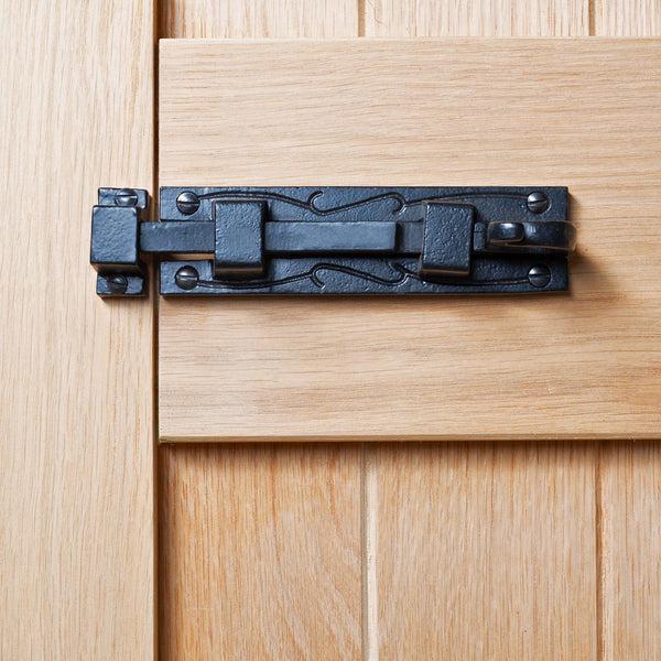 Nicola Spring 140mm Black Straight Shepherd's Crook Surface Bolt