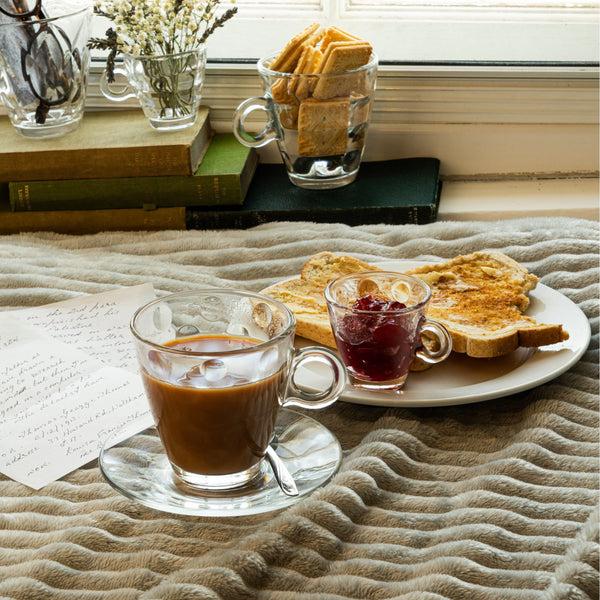 Nicola Spring 14cm Bar Glass Cappuccino Saucers - Pack Of Six