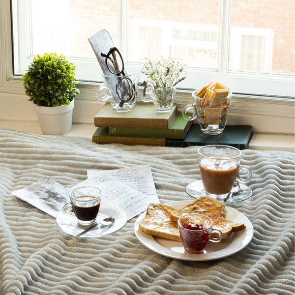 Nicola Spring 14cm Bar Glass Cappuccino Saucers - Pack Of Six