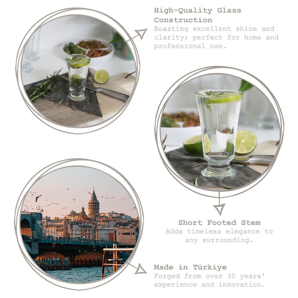 Nicola Spring 150ml Troya Glass Footed Tumblers - Pack Of Six