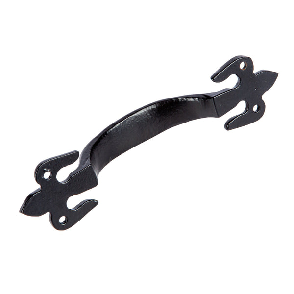 Nicola Spring 150mm Black Rustic Fleur De Lis Door Handle