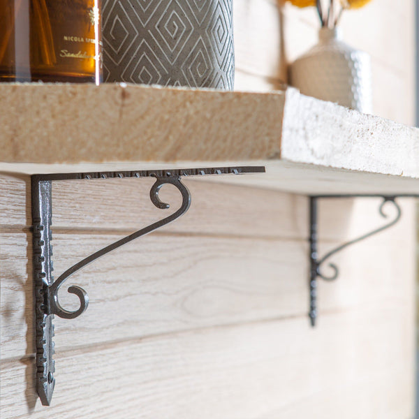 Nicola Spring 150mm Notched Scroll Iron Shelf Bracket