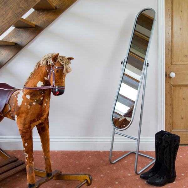 Nicola Spring 153cm X 30cm Silver Round Full-Length Mirror