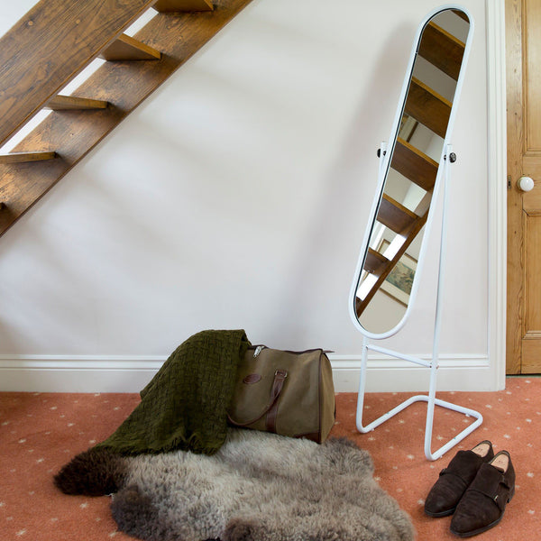 Nicola Spring 153cm X 30cm White Round Full-Length Mirror