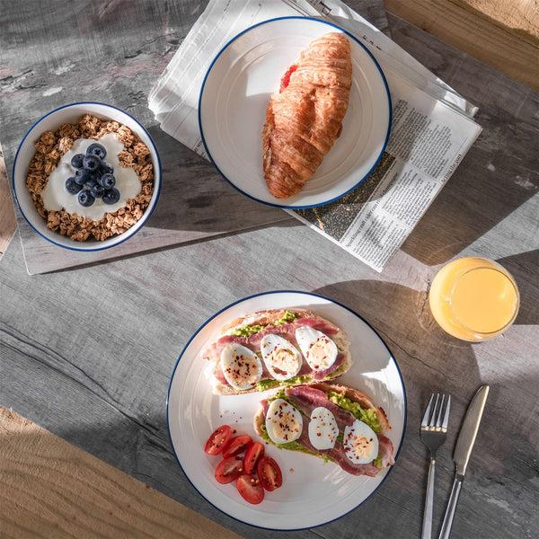 Nicola Spring 15cm Farmhouse White Porcelain Cereal Bowls - Pack Of Six