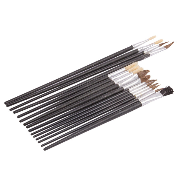 nicola spring 15pc Black Wooden Artist's Paint Brush Set