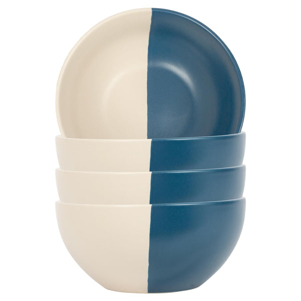 nicola spring 16.5cm Colour Block Stoneware Cereal Bowls - Pack of 4