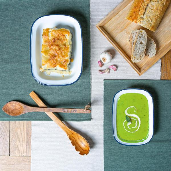 Nicola Spring 16 X 12cm White Enamel Pie Dishes - Navy - Pack Of 6