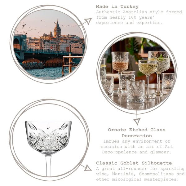 Nicola Spring 160ml Timeless Nick & Nora Glasses - Pack Of Four